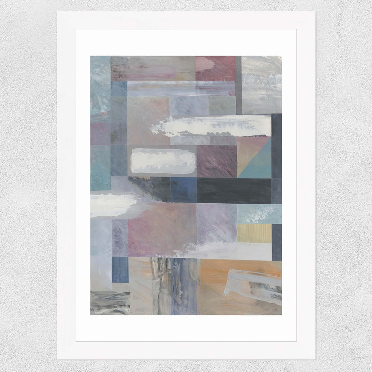 Painterly Abstract I Wide White Frame