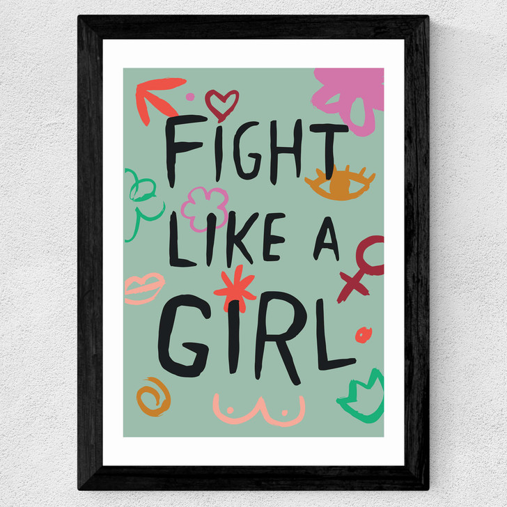 Fight Like A Girl Wide Black Frame Fight Like A Girl Wide Black Frame