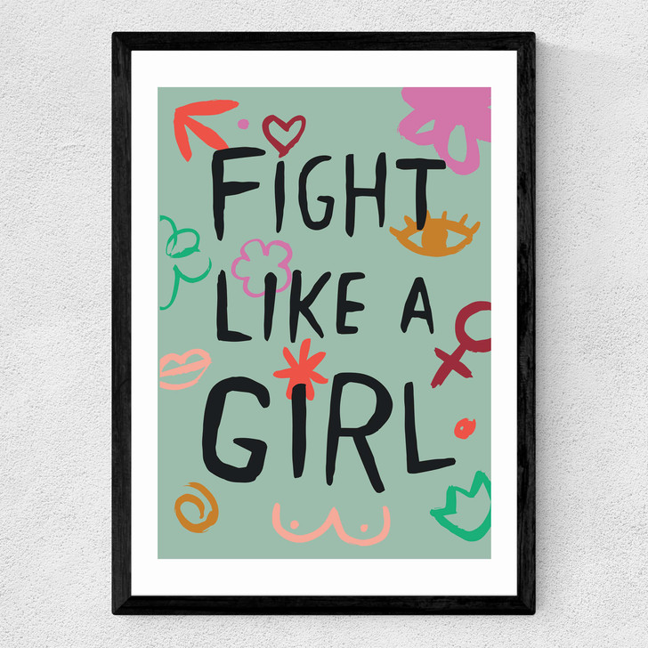 Fight Like A Girl Medium Black Frame
