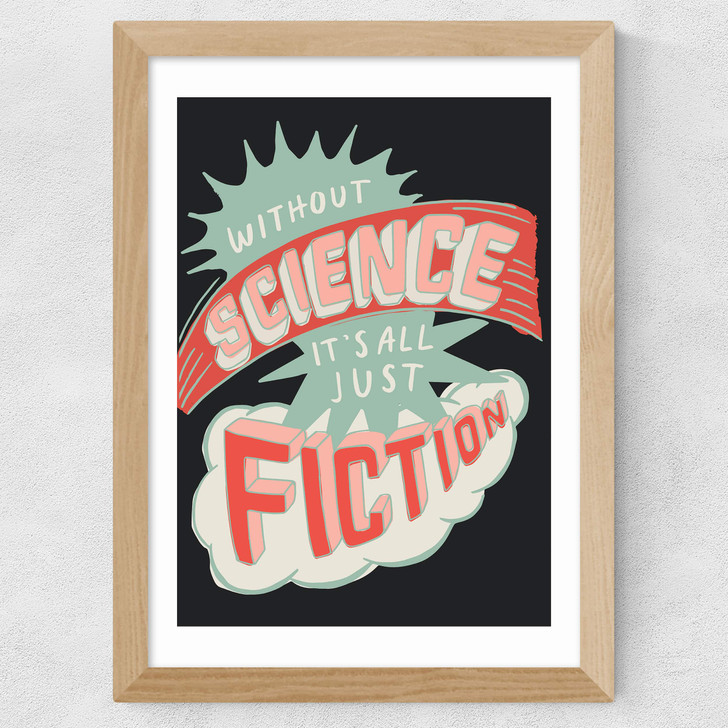 Science Fiction Wide Oak Frame Science Fiction Wide Oak Frame