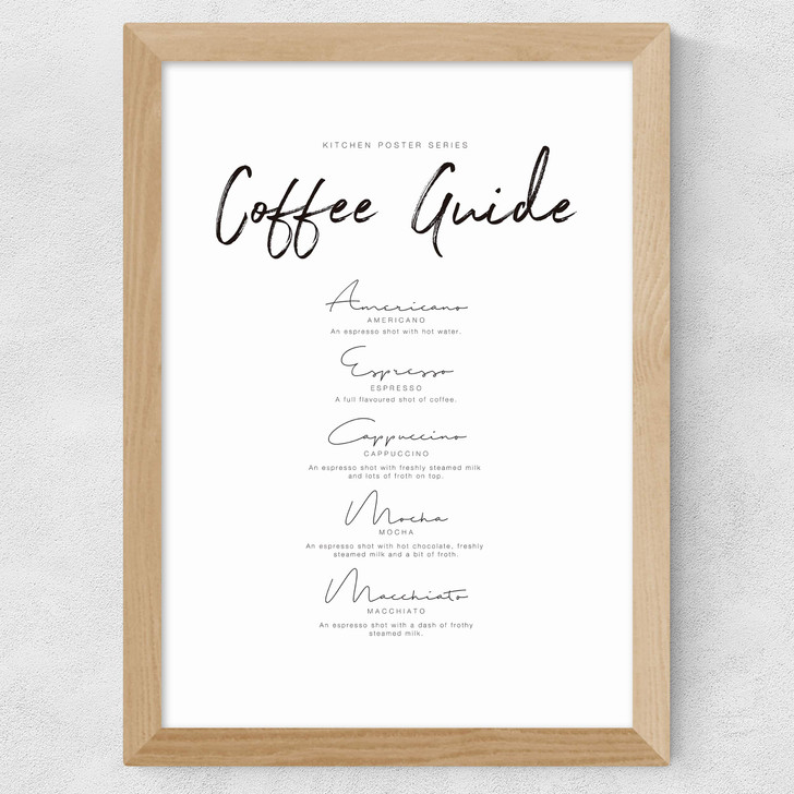 Coffee Guide Wide Oak Frame