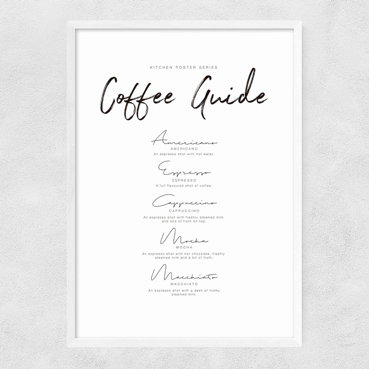 Coffee Guide Narrow White Frame