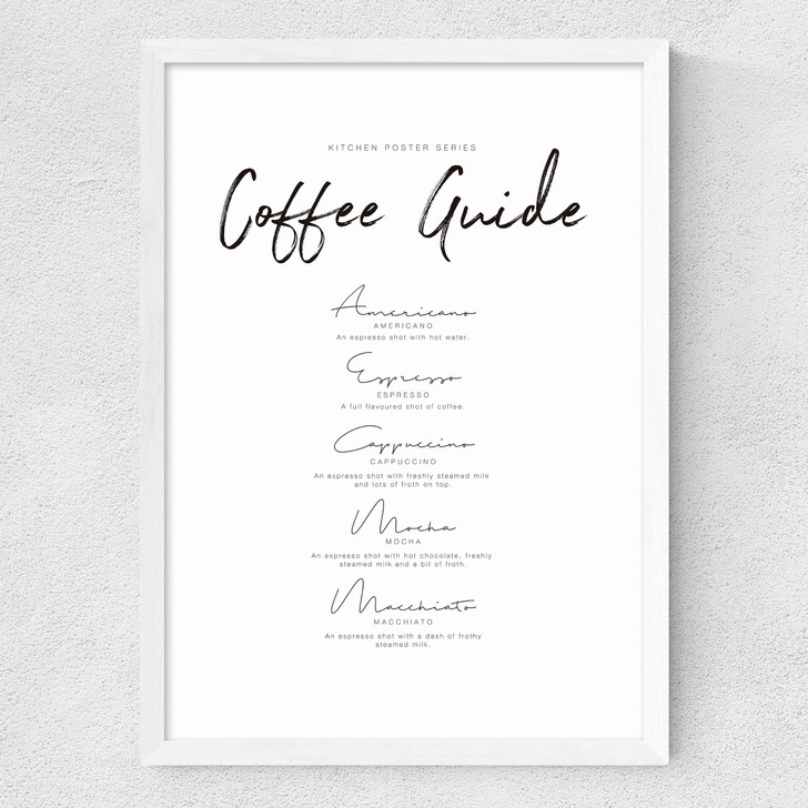 Coffee Guide Medium White Frame