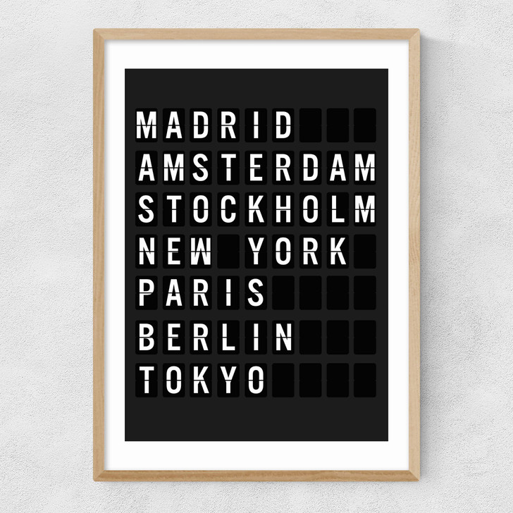 Arrivals Board Narrow Oak Frame Arrivals Board Narrow Oak Frame