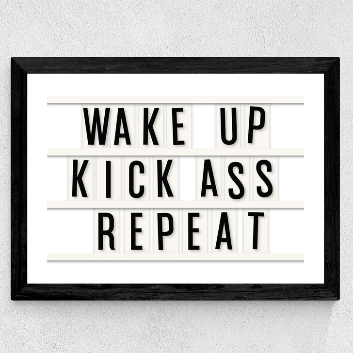 Kick Ass Repeat Wide Black Frame