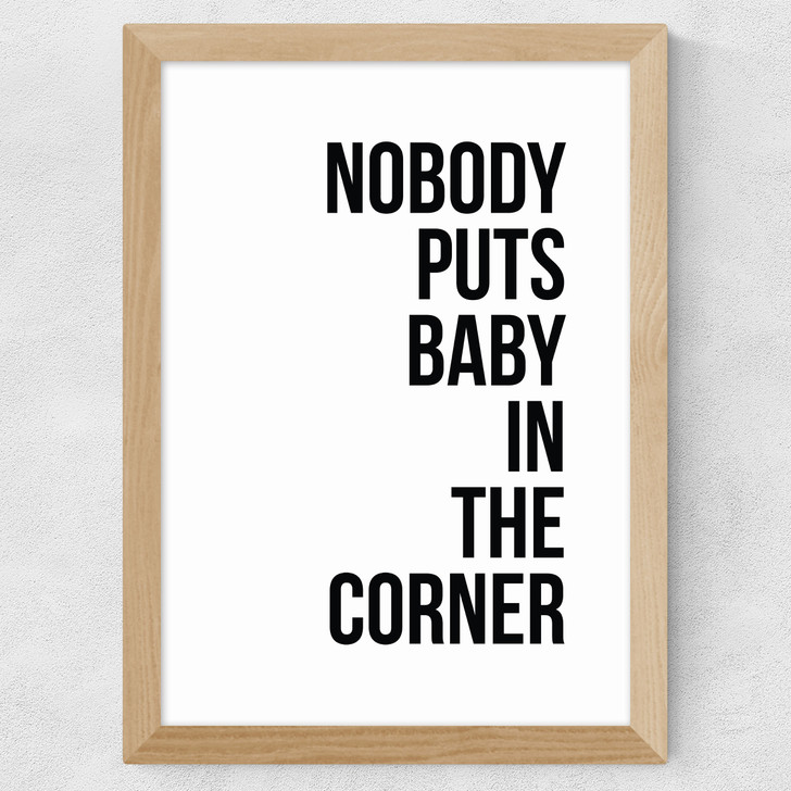 Baby in the Corner Wide Oak Frame