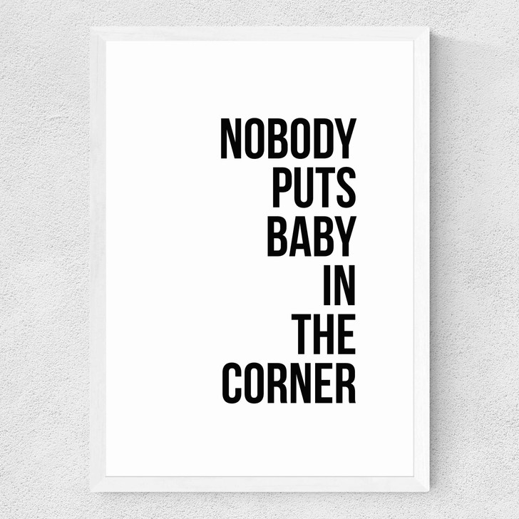Baby in the Corner Medium White Frame
