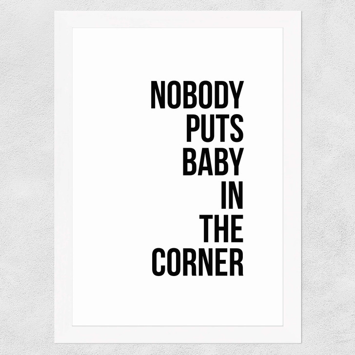 Baby in the Corner Wide White Frame