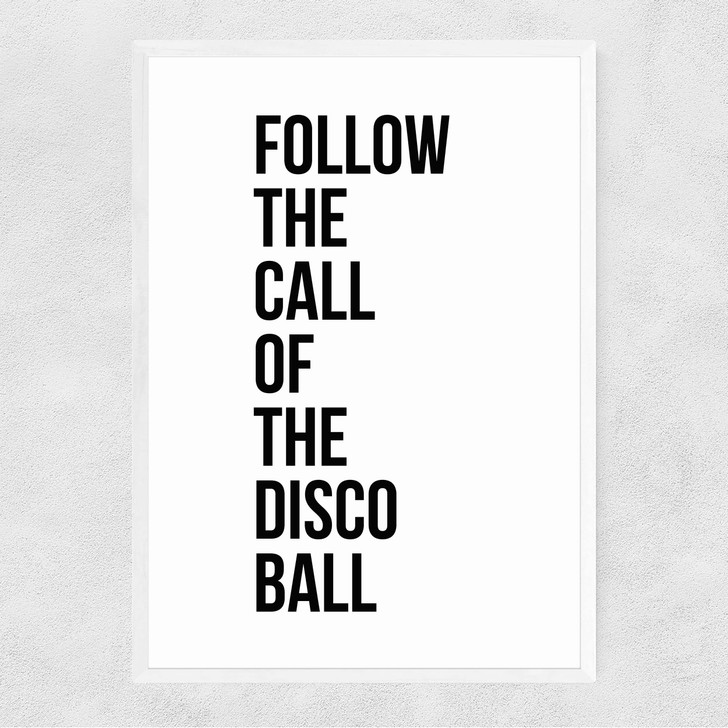 Disco Ball Narrow White Frame