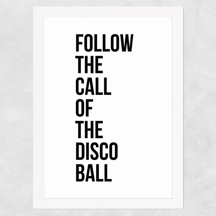 Disco Ball Wide White Frame