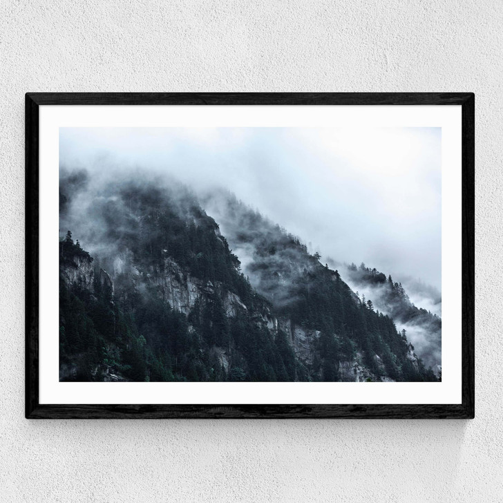 Snowy Mountains Medium Black Frame