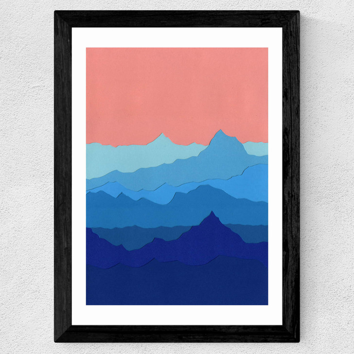 Blue Mountains Wide Black Frame