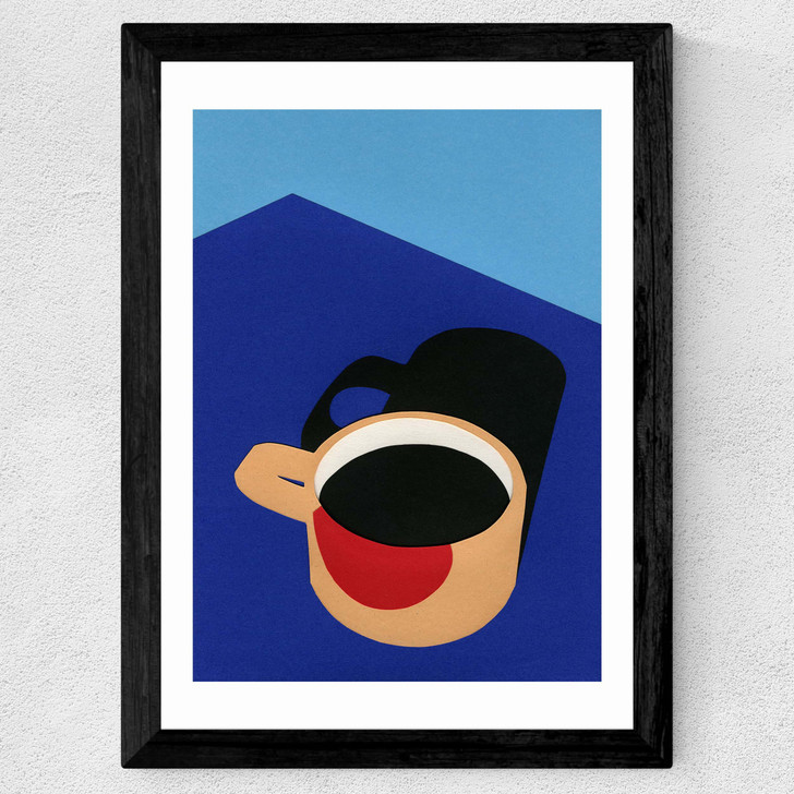 Cup of Coffee Wide Black Frame