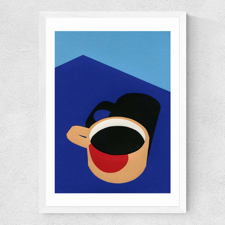 Cup of Coffee Medium White Frame
