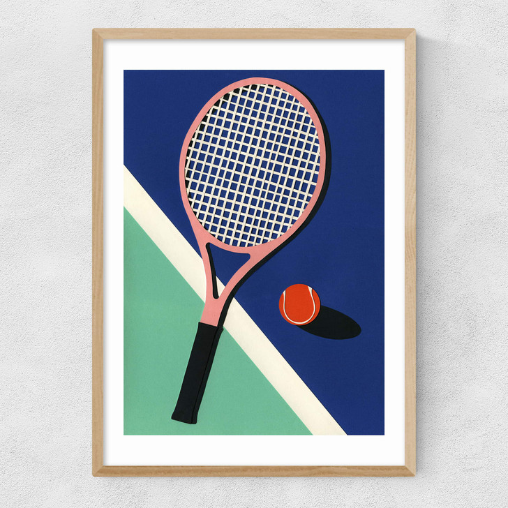 Malibu Tennis Club Narrow Oak Frame