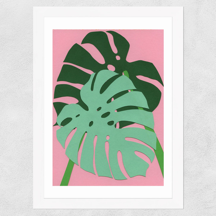 Monstera by Rosi Feist Wide White Frame Monstera by Rosi Feist Wide White Frame