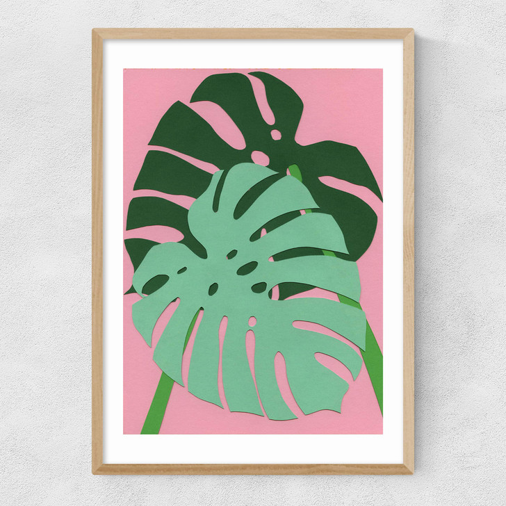 Monstera by Rosi Feist Narrow Oak Frame