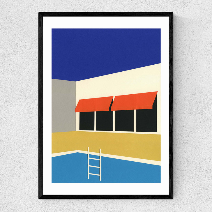 Palm Springs Pool house Narrow Black Frame