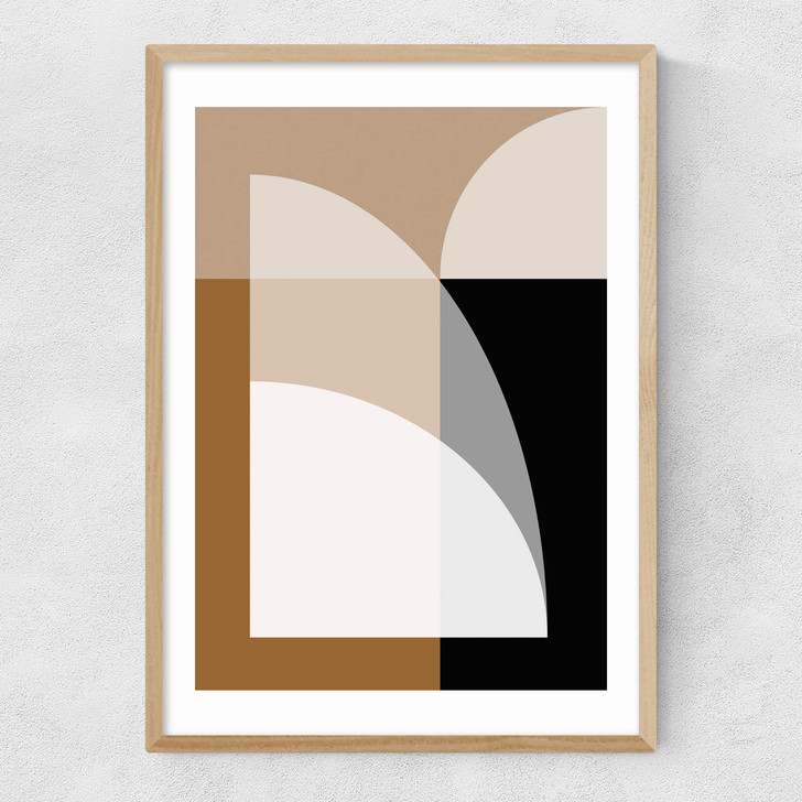Forms I by Rafael Farias Narrow Oak Frame