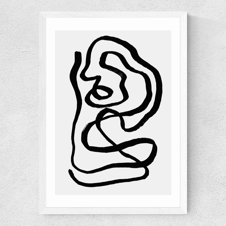 Wanderdraw I by Rafael Farias Medium White Frame