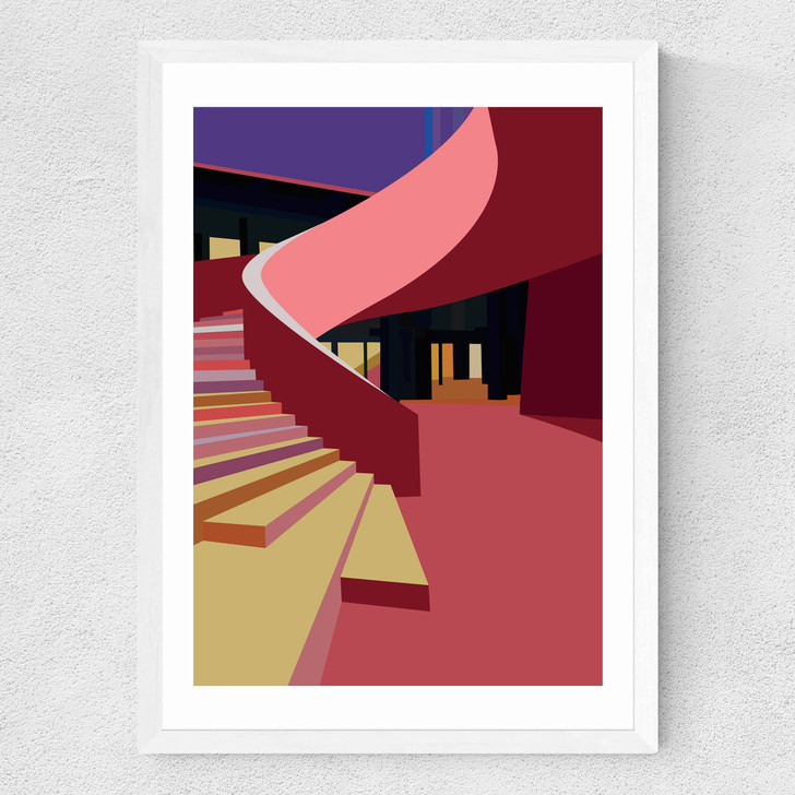 Tate Modern Stairs by Oshe POP! Medium White Frame