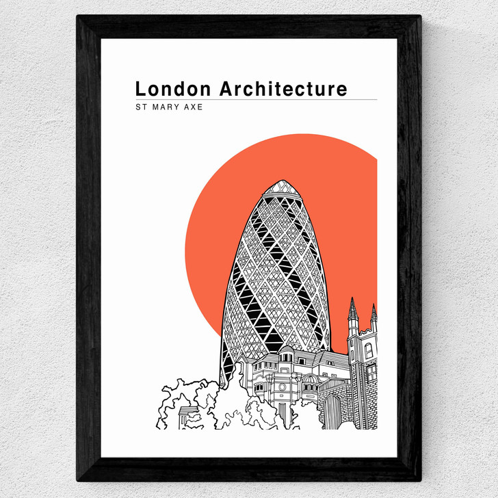 St Mary Axe Tomato Wide Black Frame