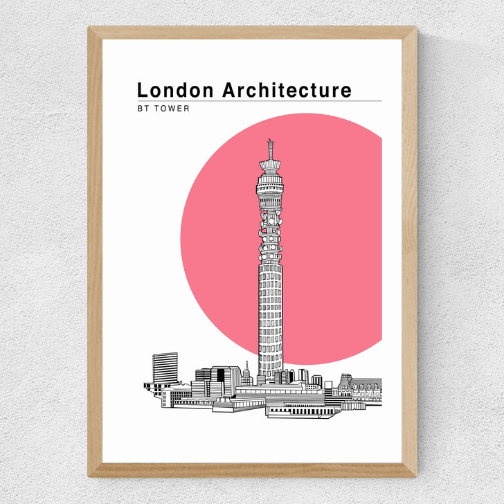 BT Tower Flamingo Medium Oak Frame BT Tower Flamingo Medium Oak Frame