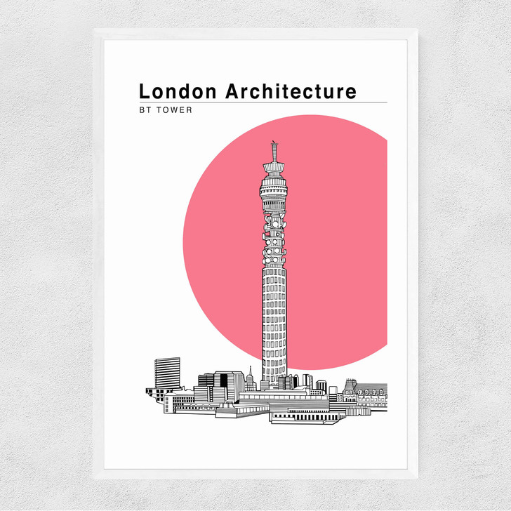BT Tower Flamingo Narrow White Frame BT Tower Flamingo Narrow White Frame