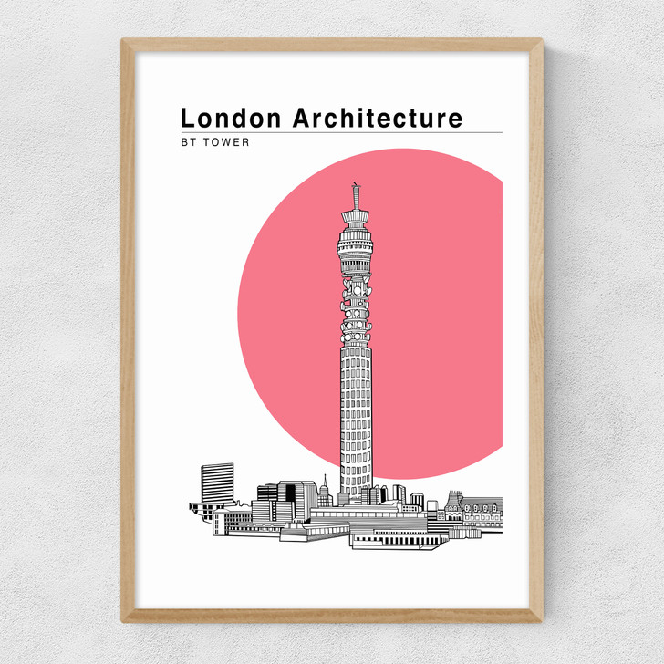 BT Tower Flamingo Narrow Oak Frame