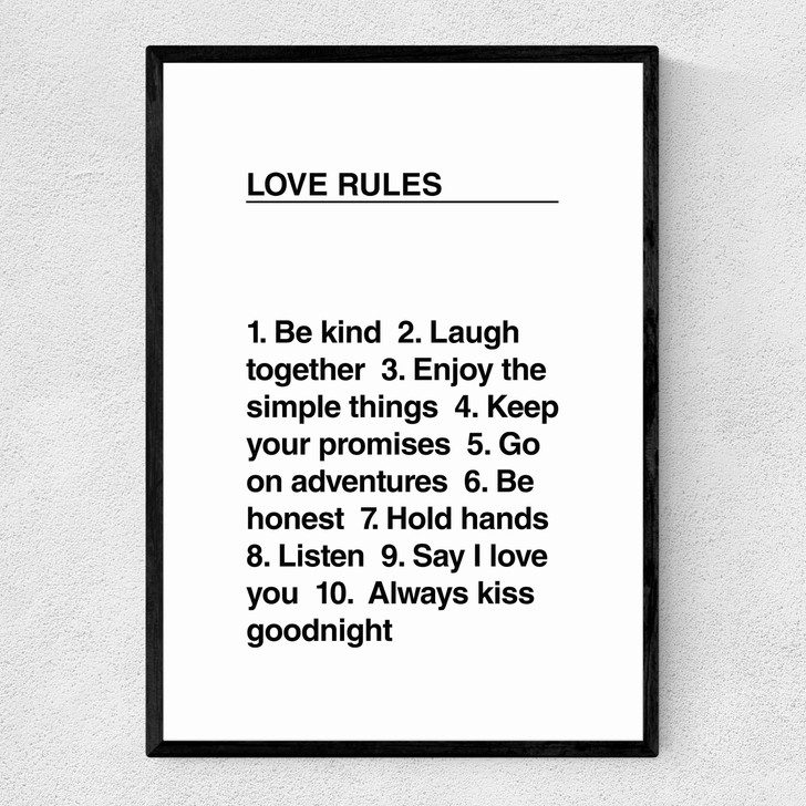 Love Rules Narrow Black Frame Love Rules Narrow Black Frame