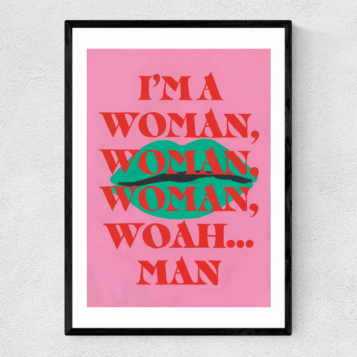 Woah Man Pink Narrow Black Frame Woah Man Pink Narrow Black Frame