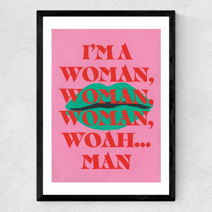 Woah Man Pink Medium Black Frame Woah Man Pink Medium Black Frame