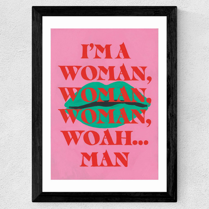 Woah Man Pink Wide Black Frame Woah Man Pink Wide Black Frame