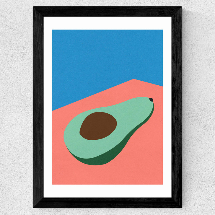 Avocado On The Table Wide Black Frame