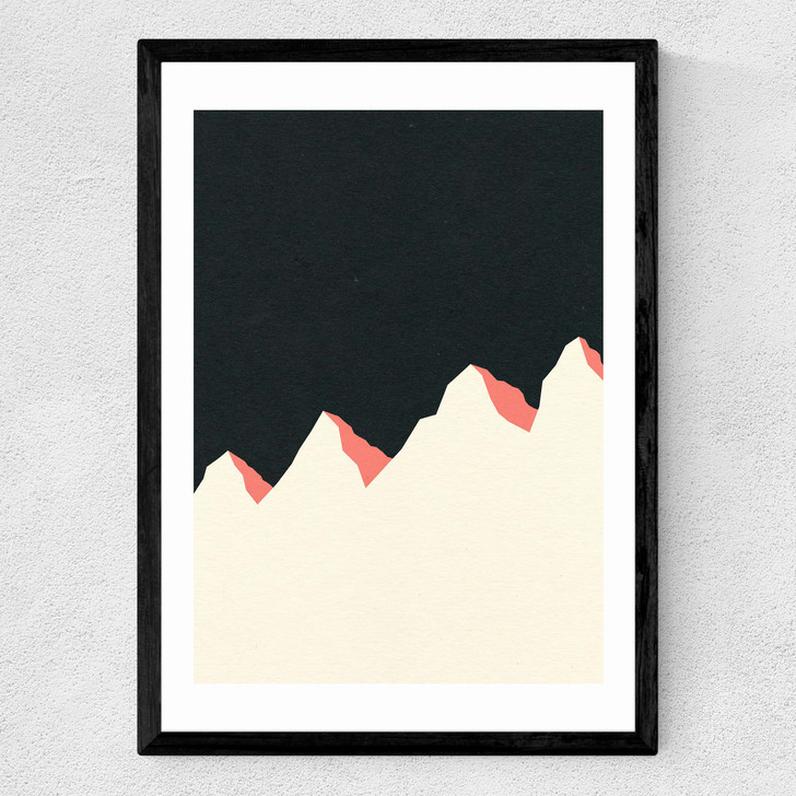 Dark Night White Mountain Medium Black Frame Dark Night White Mountain Medium Black Frame