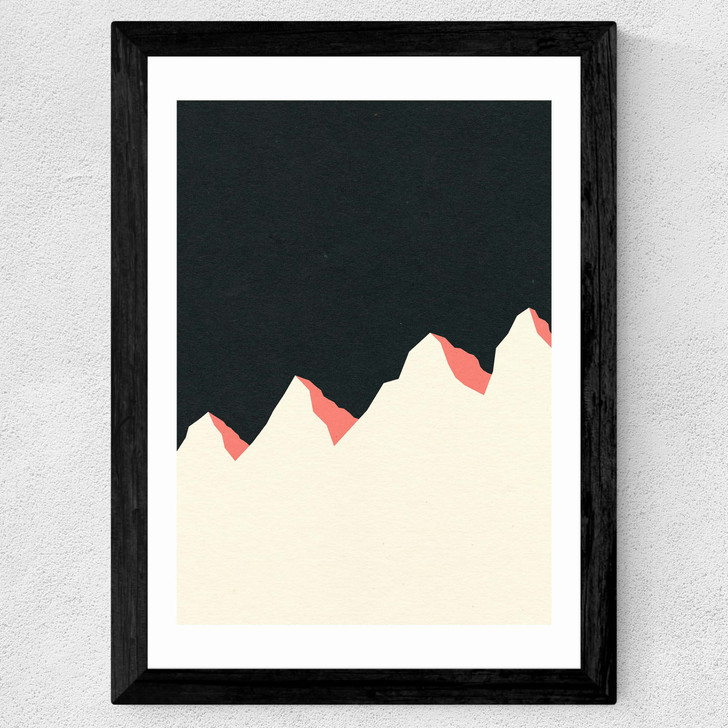 Dark Night White Mountain Wide Black Frame Dark Night White Mountain Wide Black Frame
