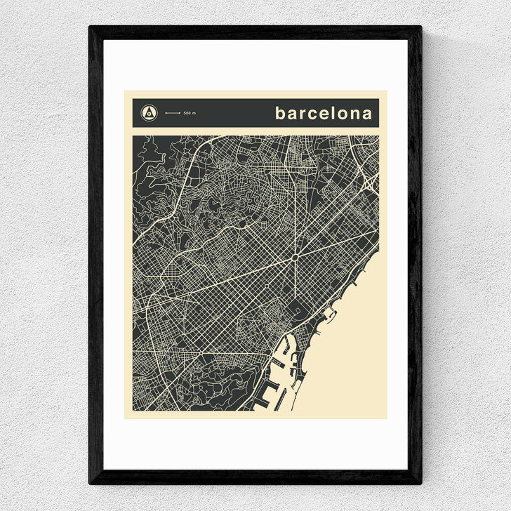 Barcelona Streetguide by Jazzberry Blue Medium Black Frame