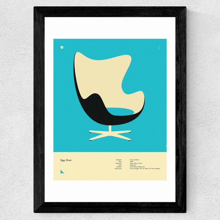 Egg Chair by Jazzberry Blue Wide Black Frame Egg Chair by Jazzberry Blue Wide Black Frame