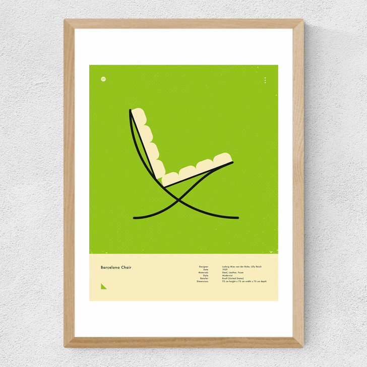 Green Barcelona Chair Medium Oak Frame Green Barcelona Chair Medium Oak Frame