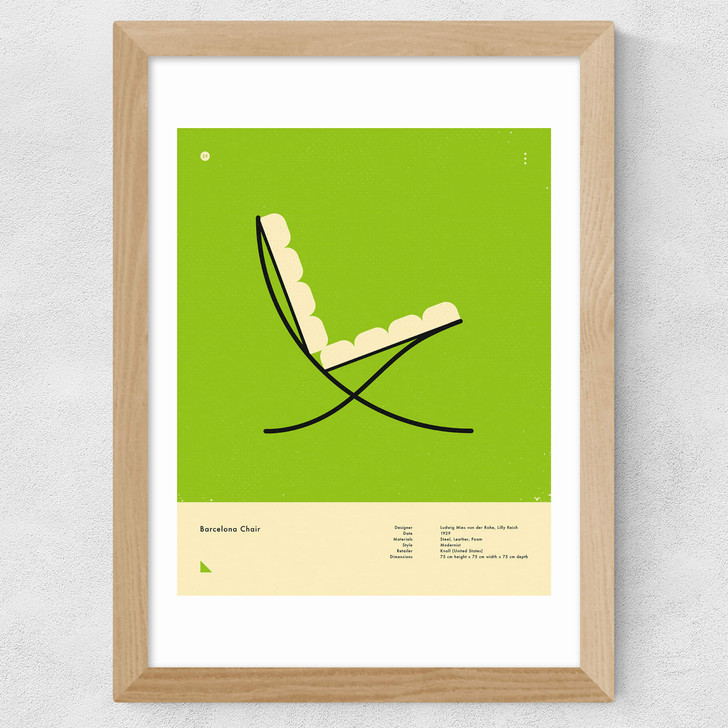 Green Barcelona Chair Wide Oak Frame Green Barcelona Chair Wide Oak Frame