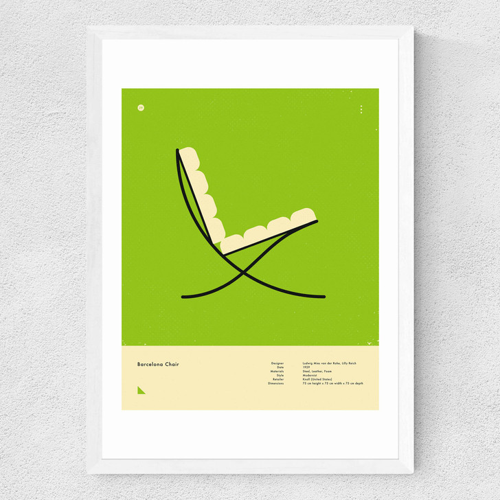 Green Barcelona Chair Medium White Frame Green Barcelona Chair Medium White Frame