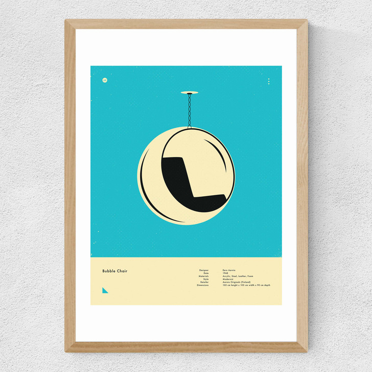 Blue Bubble Chair Medium Oak Frame Blue Bubble Chair Medium Oak Frame