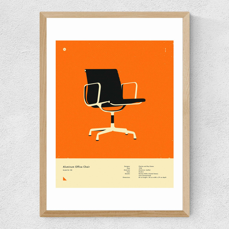 Orange 108 Office Chair Medium Oak Frame