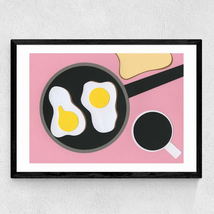 Mr D'z Breakfast Medium Black Frame