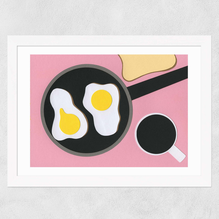 Mr D'z Breakfast Wide White Frame