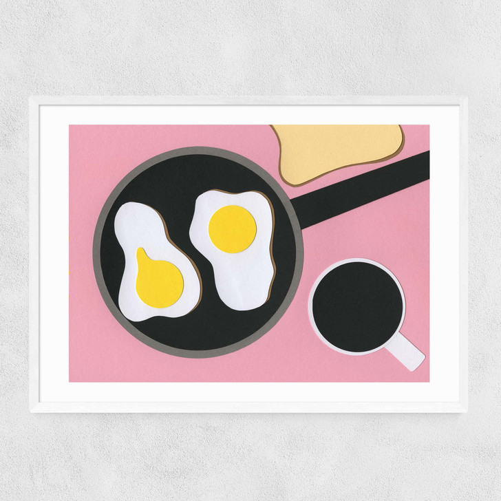 Mr D'z Breakfast Narrow White Frame