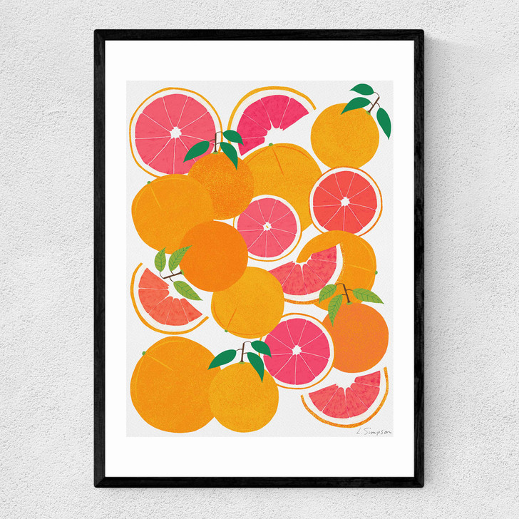 Grapefruit Harvest Narrow Black Frame Grapefruit Harvest Narrow Black Frame