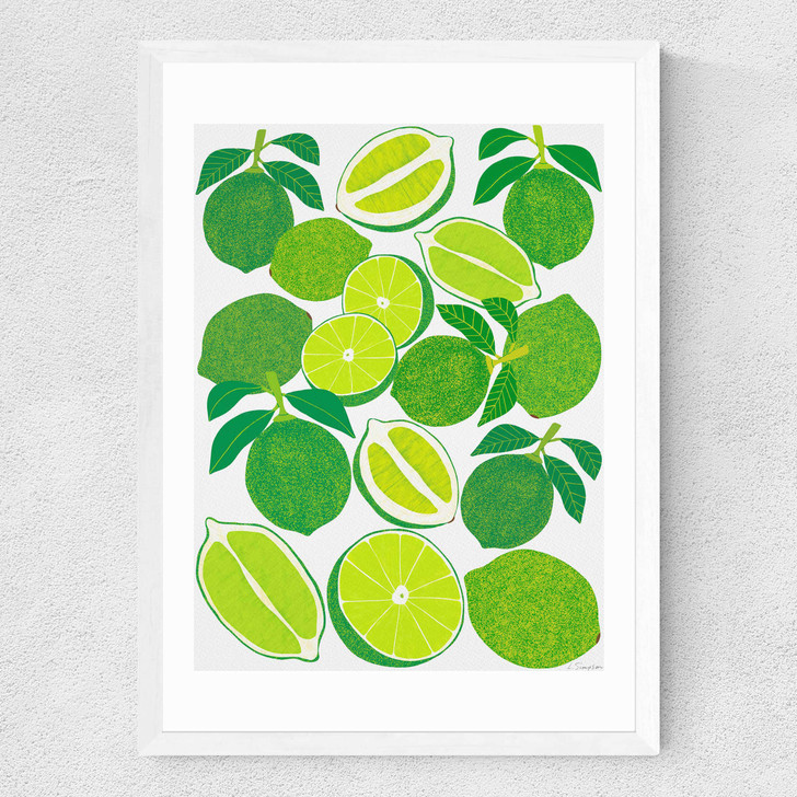 Lime Harvest Medium White Frame