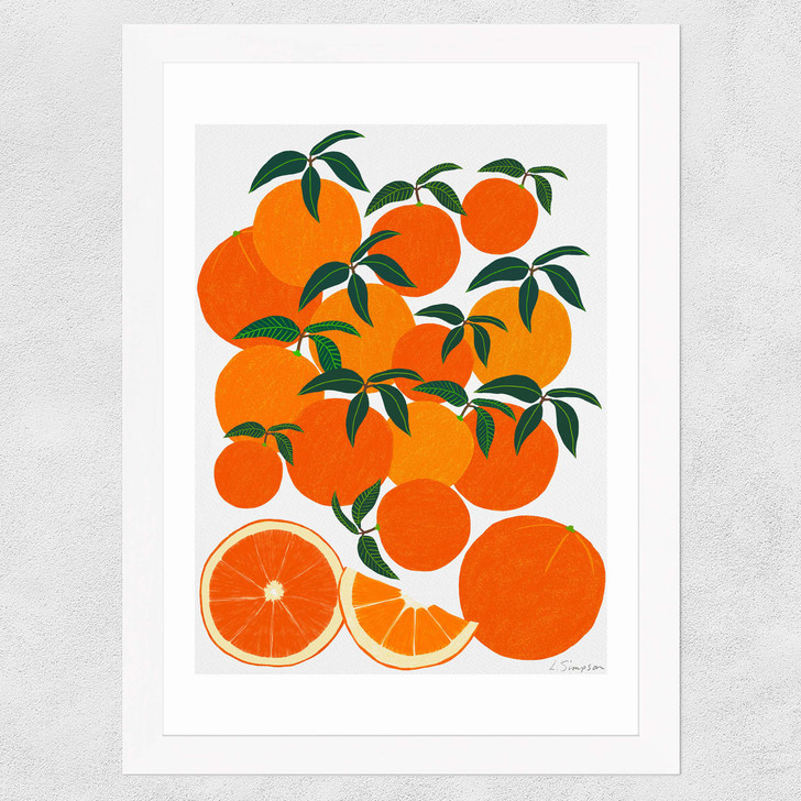 Orange Harvest Wide White Frame