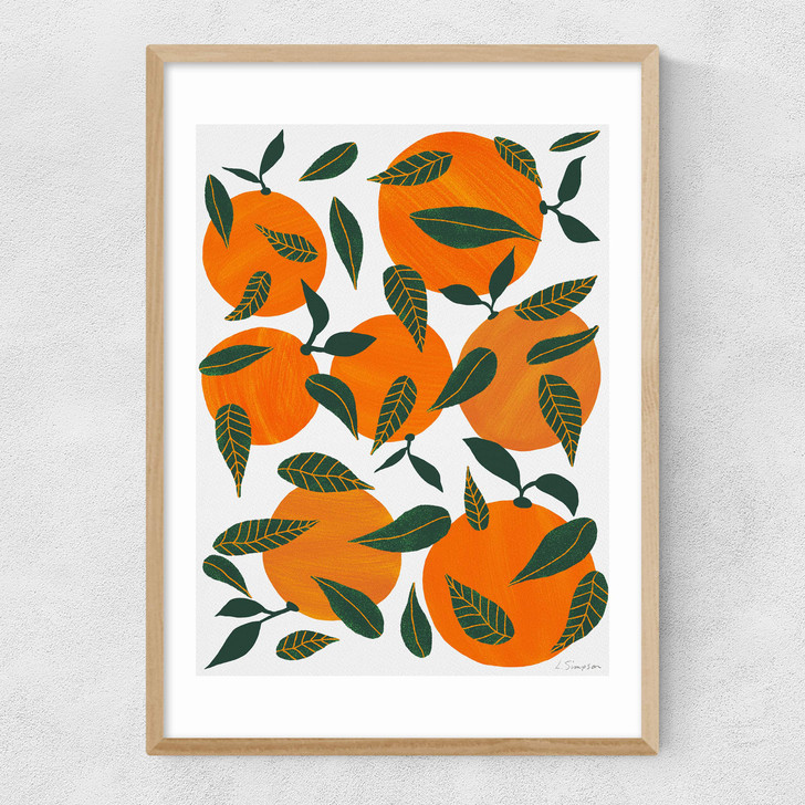 Oranges and Leaves Narrow Oak Frame Oranges and Leaves Narrow Oak Frame